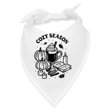 Cozy Season, Herbst Illustration  - Bandana - Weiß - Vorne