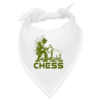 Schachspieler Silhouette mit Farbexplosion - Bandana - Weiß - Vorne