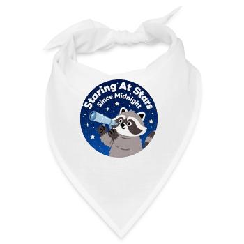 Nachtbär mit Teleskop - Bandana - Weiß - Vorne