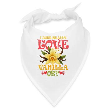 Liebevolle Vanille Blumen Illustration - Bandana - Weiß - Vorne