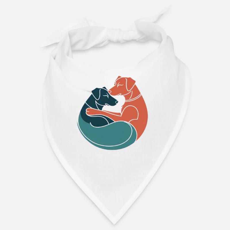 Hundepaar Umarmung Design Bandana