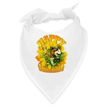 Happiness Dog Sunflower Design - Bandana - Weiß - Vorne