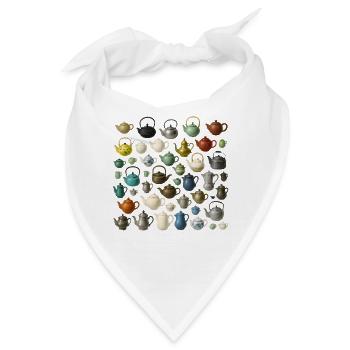 Kollektion bunter Teekannen Vielfalt - Bandana - Weiß - Vorne