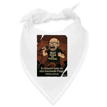 Protestierender Peter Lustlos mit Mikrofon - Bandana - Weiß - Vorne