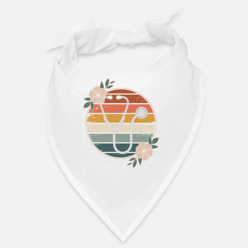 Infirmière stéthoscope fleurie Bandana