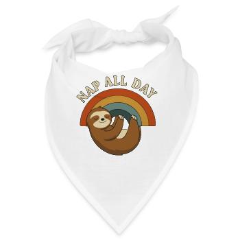 Glatte Schlaflyrik mit Regenbogen und Faultier - Bandana - Weiß - Vorne