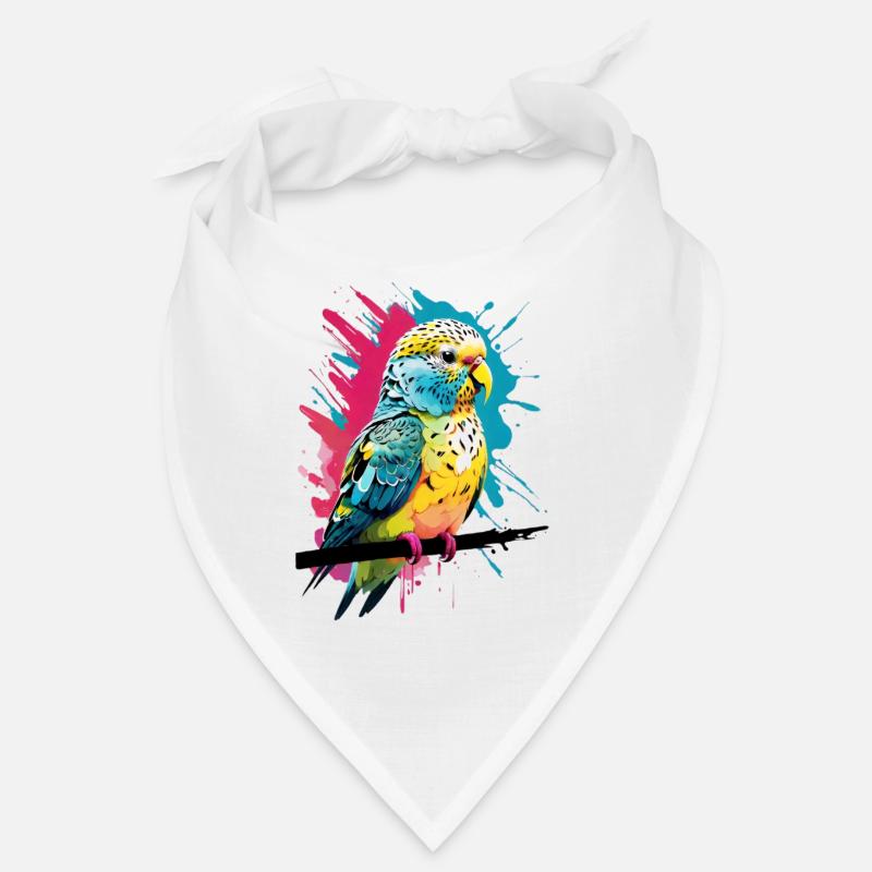 Bunter Papagei mit Farbspritzern Bandana
