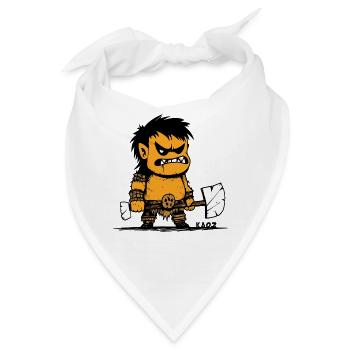 Wikinger Cartoon Ork Krieger Illustration - Bandana - Weiß - Vorne