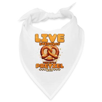 Lebensfreude mit Bretzel und Herz - Bandana - Weiß - Vorne