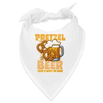 Pretzel und Bier Spaßmotivation Bretzel - Bandana - Weiß - Vorne
