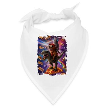 Futuristische Tierabenteuer Aztec Pizza - Bandana - Weiß - Vorne