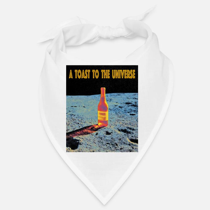 Célébration de l’espace avec bouteille de vin - Bandana - blanc