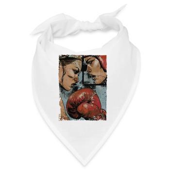 Intensives Boxer Clash Kunstwerk - Bandana - Weiß - Vorne