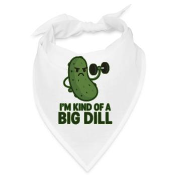 Witziges Dill-Motiv mit Muskeltraining - Bandana - Weiß - Vorne