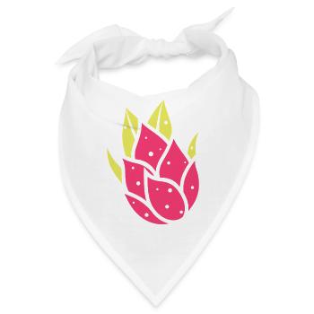 Illustration eines lebendigen Drachenfruchtfarns - Bandana - Weiß - Vorne