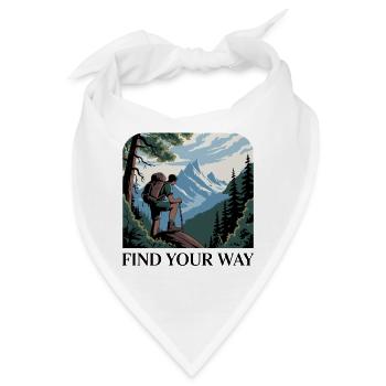 Bergwanderer mit malerischen Gipfeln - Bandana - Weiß - Vorne