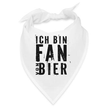 Bierliebhaber Schriftzug ICH BIN FAN VON BIER - Bandana - Weiß - Vorne