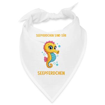Seepferd Meeresbewohner Schwimmabzeichen Motiv - Bandana - Weiß - Vorne