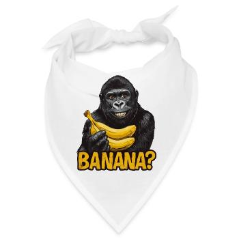 Gorilla mit Bananen - Bandana - Weiß - Vorne