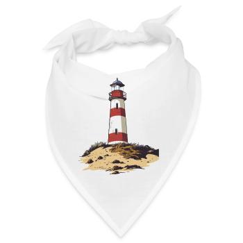 Leuchtturm auf rauer Küste - Bandana - Weiß - Vorne