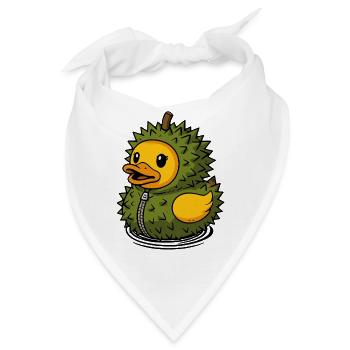 Durian Durianfrucht Ente Gummiente Quietscheente  - Bandana - Weiß - Vorne