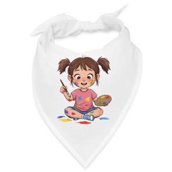 Kreatives Kinder-Kunstmotiv auf Kleidung - Bandana - Weiß - Vorne