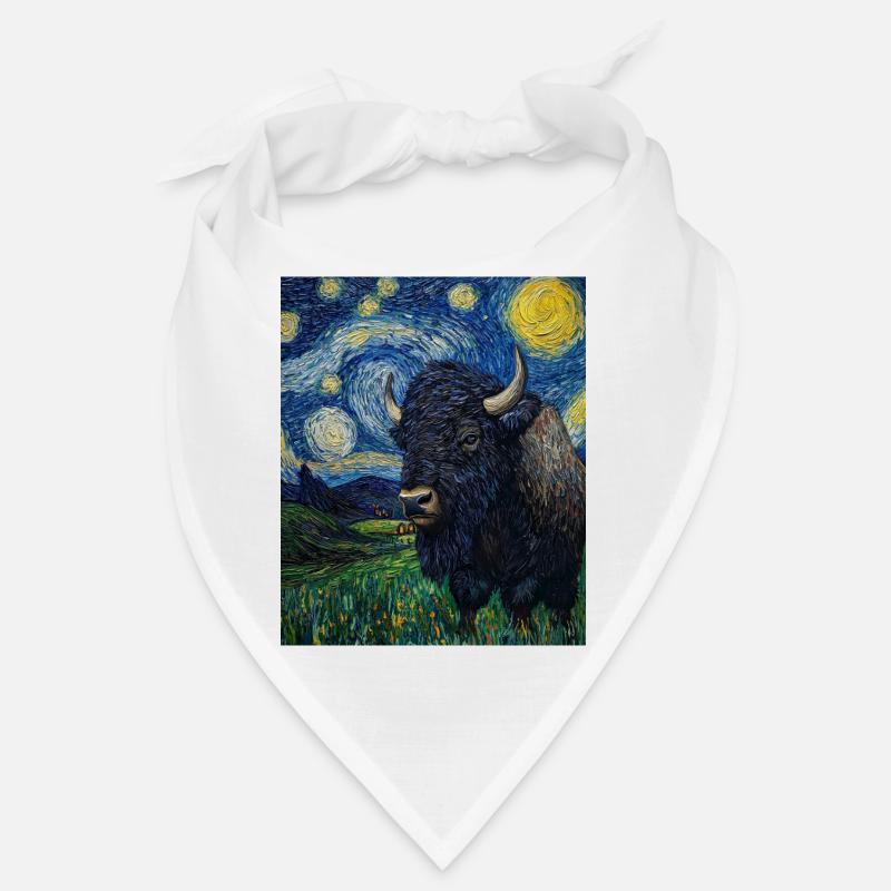 Bison à la Van Gogh Nuit étoilée Bandana