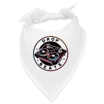 Drop Beat Plattenspieler Illustration - Bandana - Weiß - Vorne