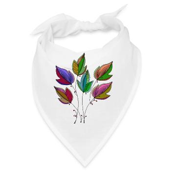 Blätter - Bandana - Weiß - Vorne