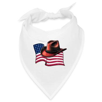 COUNTRY DANCE COWBOYHUT UND US-FLAGGE - Bandana - Weiß - Vorne