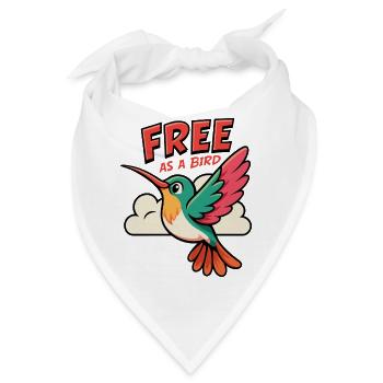 Free As A Bird Kolibri Design - Bandana - Weiß - Vorne