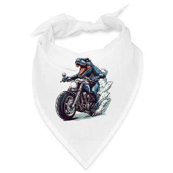 Prähistorischer T-Rex auf Motorrad - Bandana - Weiß - Vorne