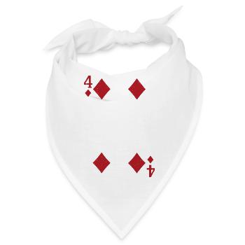 Kartenmotiv Vier Ass Spielkarte Design - Bandana - Weiß - Vorne