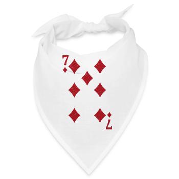 7 Karo Karte Romme Doppelkopf - Bandana - Weiß - Vorne