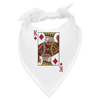 König Karo Karten Doppelkopf Romme - Bandana - Weiß - Vorne