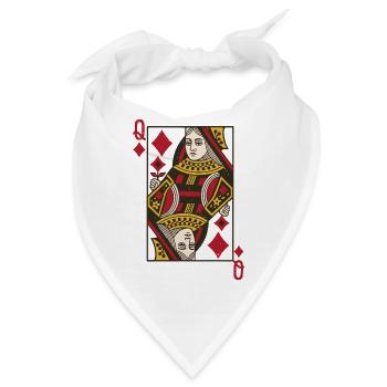 Dame Karo Doppelkopf Romme  - Bandana - Weiß - Vorne