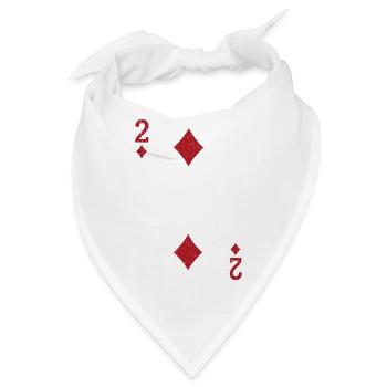 2 Karo Karte Doppelkopf Romme - Bandana - Weiß - Vorne