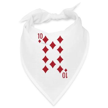 Zehn Karo Romme Doppelkopf - Bandana - Weiß - Vorne