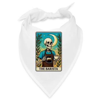 Der Knochen-Barista mit Mondmotiven - Bandana - Weiß - Vorne