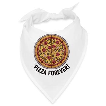 Retro Pepperoni Pizza Slice Muster - Bandana - Weiß - Vorne
