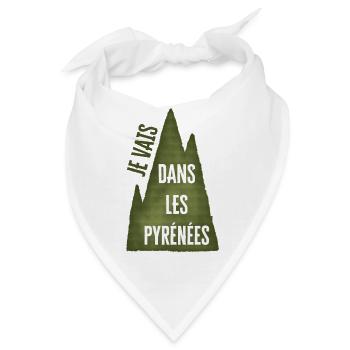 Ich gehe in die Pyrenäen - Green Mountain - Bandana - Weiß - Vorne