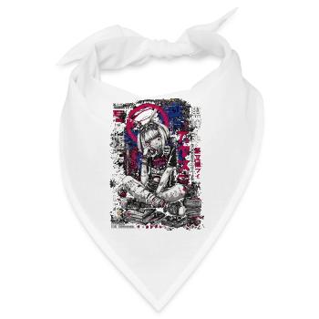 Cyberpunk Mädchen mit Graffiti-Design - Bandana - Weiß - Vorne