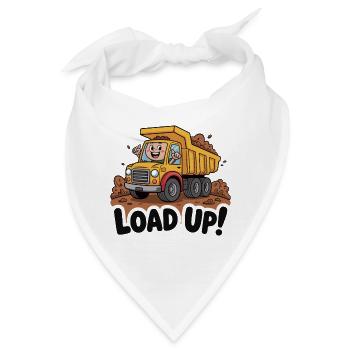 Bau-Muldenkipper-Cartoon-Design - Bandana - Weiß - Vorne