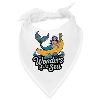 Meerjungfrau und Bananen-Meeresabenteuer-Illustration - Bandana - Weiß - Vorne