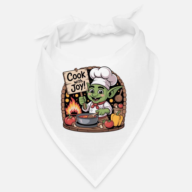 Whimsical Goblin Chef Illustration Bandana