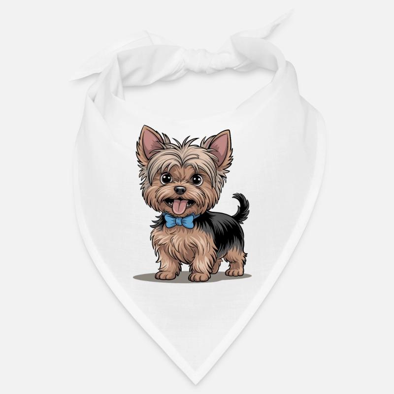 Cute Yorkshire Terrier with bow Bandana