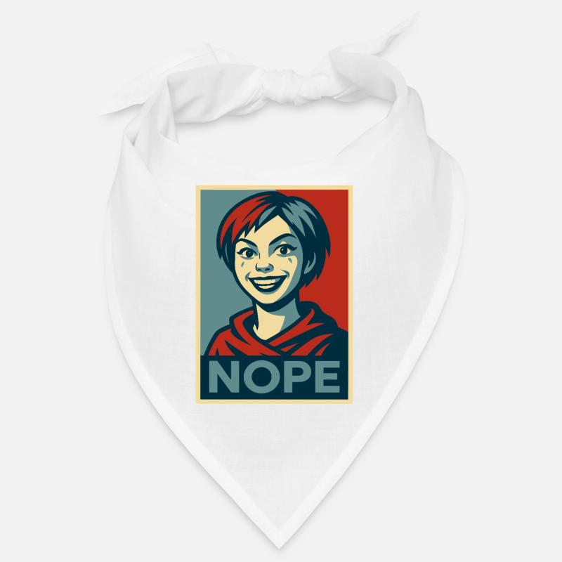 ein Mädchen und eine humorvolle NOPE-Plakatbotschaft - Bandana - Weiß