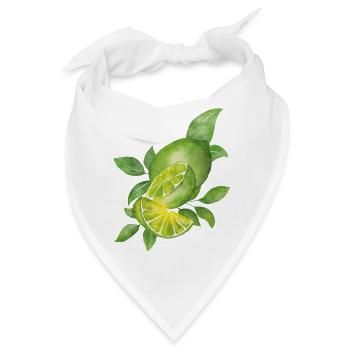 Limette & natürliche Blätter - Bandana - Weiß - Vorne