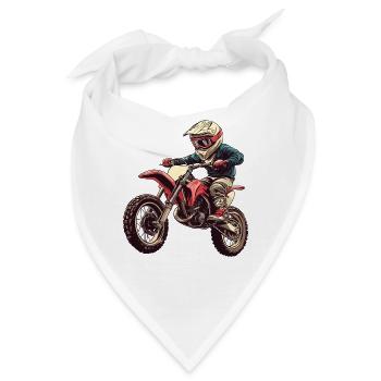 Abenteuerlicher Kinder-Motorradfahrer, Motocross - Bandana - Weiß - Vorne