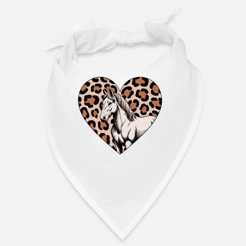 Cœur de léopard avec cheval Bandana
